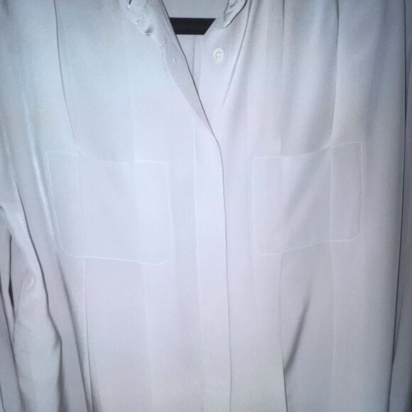 Prada Women’s 100% Silk Blouse Grey IT Size 40 US Small Luxury Classic Shirt - Picture 5 of 7